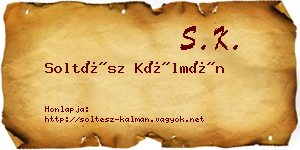 Soltész Kálmán névjegykártya